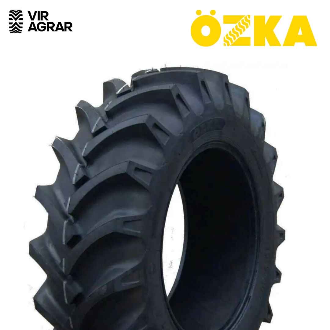 7.50-16 Farm Tractor Tire + Tube – 8 Ply OZKA KNK-50 R1 Tread (One Tire Only)